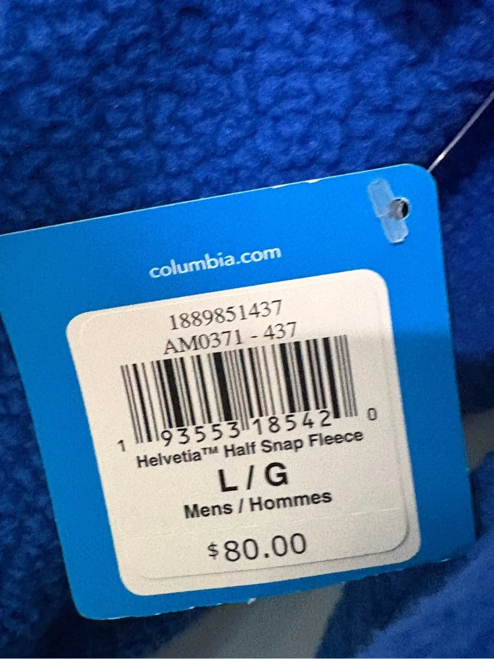 NWT Columbia Helvetia Half Snap Fleece Pullover Men’s Large Blue Pink Sherpa